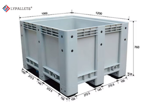 LYPALLETS ağır kutu havalandırmalı plastik köpek kafesi 600 Litre tekerlekler ve meyve ve sebzeler için kapak ile köpek kafesi - Product Image 5