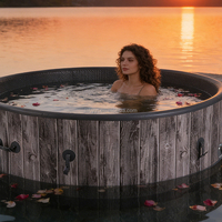 Hailebao Tragbarer Aufblasbarer Runder Spa-Pool mit Massagefunktion, Wasserdichtes PVC-Material, Langlebig für Innen-/Außenbereich, für Kinder