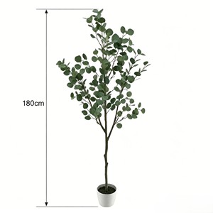 Wholesale Artificial Eucalyptus <b>Plant</b> in Speckled White <b>Pot</b> Faux Potted Greenery Leaves for Home Office Shelf Table Decor - Product Image 2