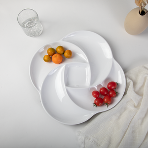 Platos Divididos para Servir <span class=keywords><strong>Tapas</strong></span> Irregulares <span class=keywords><strong>Españolas</strong></span> Hcma, Plato para Servir Glaseado con Forma de Flor, Platos de Melamina para Uso en Fiestas en Casa - Product Image 3