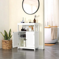 Armoire de rangement moderne en MDF blanc pour salon et chambre à coucher avec porte shaker, 2 tiroirs et 2 compartiments, meubles de salon