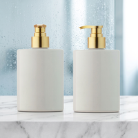Bouteille de savon liquide en plastique transparente de forme cylindrique de 250 ml et 500 ml avec pompe à lotion