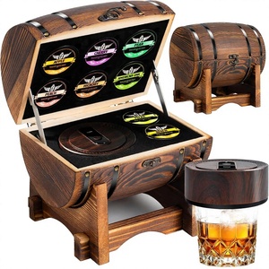 Kit <span class=keywords><strong>de</strong></span> fumage électrique pour whisky, ensemble d'outils <span class=keywords><strong>de</strong></span> bar, coffret en bois brûlé (Brevet en instance), rechargeable, 8 saveurs, copeaux <span class=keywords><strong>de</strong></span> bois, style Old Fashioned - Product Image 1