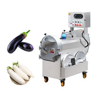 Automatische industriële groente- en fruitsnijder voor ui, knoflook, gember, zoete aardappel, wortel, in blokjes en dobbelstenen gesneden, roestvrij staal, motor 220V