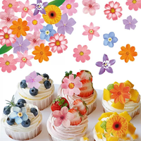 Papier de riz comestible à fleurs roses pour la décoration de gâteaux, mélange de fleurs de cerisier Sakura roses pour les décorations de cupcakes