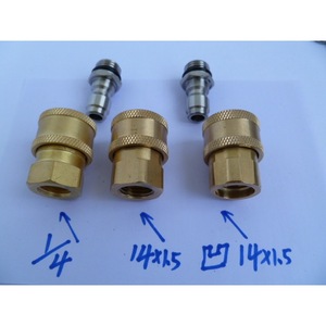 High Pressure Washer Quick Connector 14x1.5 M14 Stainless Steel Copper Bushing Union Garden Joint Adapter - Product Image 1