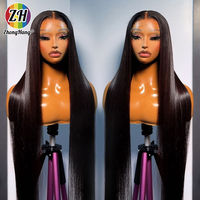 Venta al por mayor de pelucas lisas de cabello virgen brasileño baratas, peluca de cabello humano virgen peruano con cierre frontal de encaje, lisa y natural.