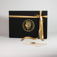 Boîte cadeau rigide personnalisable avec logo, emballage de luxe, fabrication sur mesure, estampage à chaud doré, pour vêtements, jeans, streetwear, boîte magnétique