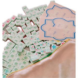 Jeu de Mahjong américain de luxe en acrylique, motif Glace Fish Coastal Art, fabriqué au Guangdong, Chine, pour les loisirs intérieurs et les soirées masculines - Product Image 1