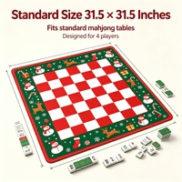 Nouveau tapis de mahjong de Noël en caoutchouc naturel antidérapant, personnalisé, imperméable et silencieux pour la maison, vente en gros