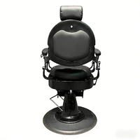 Fauteuil de Barbier Noir de Luxe Personnalisé en Gros avec Dossier Inclinable Ergonomique – Équipement de Salon pour Coiffure
