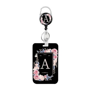 Sangle florale transfrontalière avec mousqueton, boucle rétractable à tirage facile, porte-badge en forme de A avec verrouillage par pression, vernis UV gaufré. - Product Image 5