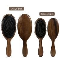 Haute qualité bois de santal pagaie cuir chevelu masseur brosse poils de sanglier Extensions de cheveux perruque brosse coussin acier aiguille démêlant brosse