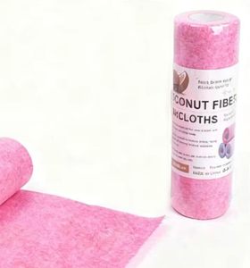 Rouleau de chiffons de nettoyage jetables pour cuisine 25*25cm/20 pièces, en non-tissé détachable, en rouleaux, en fibres de coco, pour récurer - Product Image 1