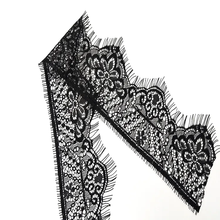 8CM Black Water Soluble Lace Trim Border Lace Trimmen zum Nähen von Custom White Lace Trim Stickerei