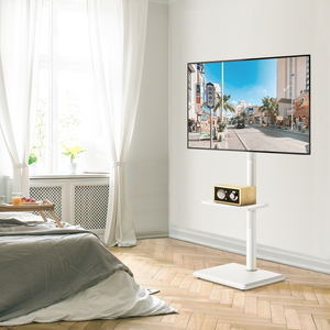 Soporte de <span class=keywords><strong>TV</strong></span> Moderno para Piso, Color Blanco, para Televisores de 27-55 Pulgadas (30 kg), con ±35 °   Base Giratoria, Altura/Ajustable, con Patas Antideslizantes y Patas de Soporte Adicionales - Product Image 6