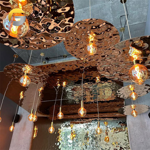 Cl309 Pvd Gekleurde Rose Goud Luxe Water Rimpel 304/316l Roestvrij Staal Plafondpaneel Decoratie Embossing Blad - Product Image 4