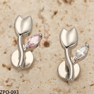 <span class=keywords><strong>VIEN</strong></span> Jewellery ZPO-093 G23 Joyería de Titanio de Moda para Piercings, Flor de Rosa con Circonita Cúbica, Piercing para Labio, Hélix, Oreja y Cuerpo - Product Image 6