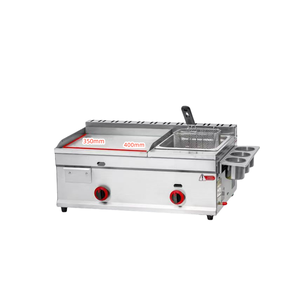 Poêle à frire en acier inoxydable Mini gril plat à gaz avec cylindre unique et <span class=keywords><strong>friteuse</strong></span> à panier unique - Product Image 1