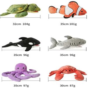 Marioneta de peluche interactiva personalizada para niños, colección de animales marinos suaves, boca abierta, tiburón, cangrejo, Tortuga, muñecas de mano, regalo para educación - Product Image 2