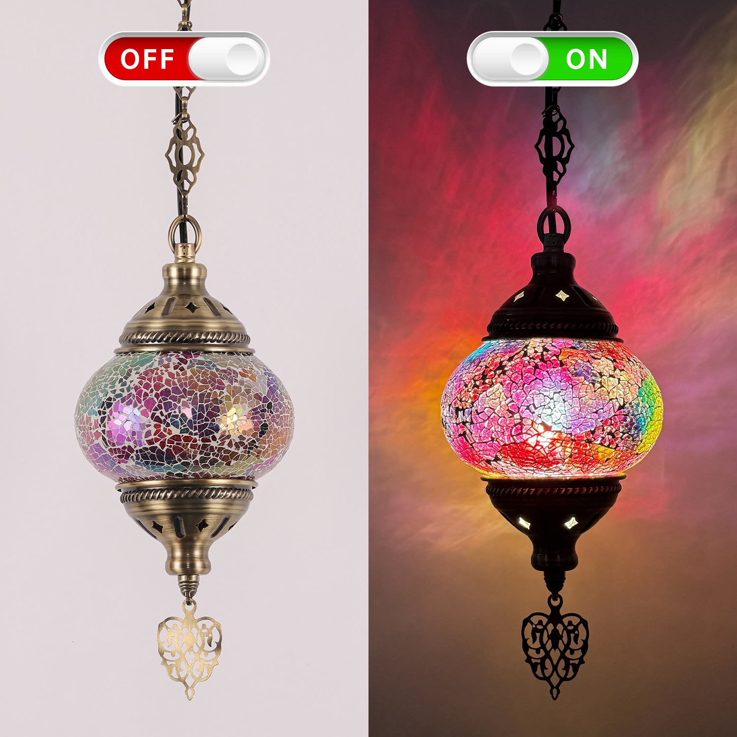 colorful Pink ice crack chandelier