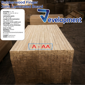 Panneau de bois de caoutchouc laminé à jointures à doigts, face A avec colle F4 Star, humidité de 8 à 12 % pour projets de menuiserie professionnelle - Product Image 2