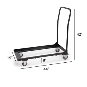 Carrito Plegable <span class=keywords><strong>de</strong></span> Hierro Resistente para Sillas, Carro <span class=keywords><strong>de</strong></span> Transporte con 4 Ruedas, Carrito <span class=keywords><strong>de</strong></span> Almacenamiento Portátil para Sillas <span class=keywords><strong>de</strong></span> Banquetes, Eventos y Hoteles - Product Image 3