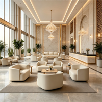 Canapé de bureau rembourré sur mesure pour projets commerciaux, fournisseur en gros pour les halls et réceptions d'hôtels aux Émirats arabes unis et en Arabie Saoudite