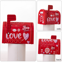 Nouvelle boîte cadeau portable en fer forgé en forme de boîte aux lettres pour la Saint-Valentin, grande enveloppe pour une ambiance intérieure chaleureuse