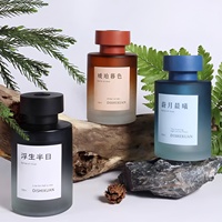 Diffuseur de parfum d'ambiance en verre à bâtonnets, huile essentielle florale boisée longue durée, parfum Ambre Crépusculaire de luxe, pour voiture et maison