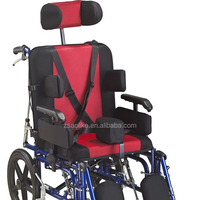 Silla de Ruedas para Parálisis Cerebral con Tres Anchos de Asiento y Ruedas Traseras de PU de 16 Pulgadas con Freno de Disco para Rehabilitación