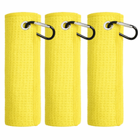 Serviettes de golf personnalisées en microfibre de polyester gaufrée, absorbantes, séchage rapide, avec mousqueton, 45*45cm, lavables en machine, aimant personnalisé