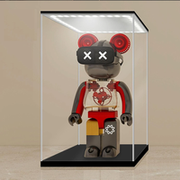 Vitrine en acrylique pour objets de collection avec éclairage LED, alternative à la boîte de présentation LEGO avec base noire, vitrine de rangement pour figurines
