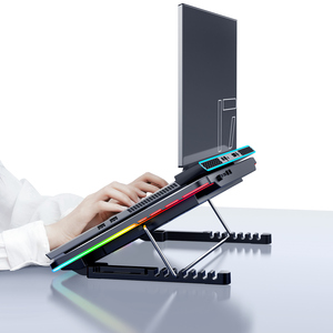 Support de <span class=keywords><strong>refroidissement</strong></span> pour ordinateur portable RGB pour jeux, métal argenté, 17 pouces - Product Image 4