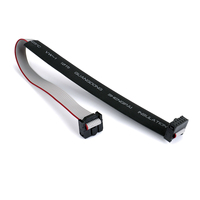 Cable plano de doble IDC de 10 pines hembra con funda termorretráctil 2x5 125C VW-1 con raya roja para adquisición de datos PLC industrial OEM