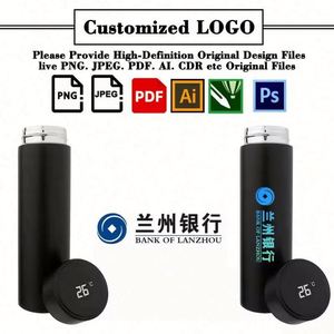 500ml Double Wall Insulated Stainless Steel Vacuum <b>Flasks</b> Custom Logo Digital Smart Water Bottle With Led Temperature Display - Product Image 2