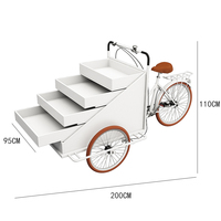 Supports promotionnels de minimalisme moderne stalles à trois roues grand chariot mobile extérieur commercial de casse-croûte