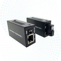 Konverter Media Fiber Gigabit Mini OEM 10/100/1000Mbps 20km Bidi SC DC5V untuk CCTV