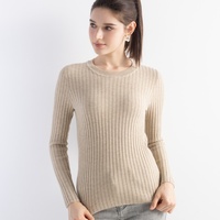 Pull en laine texturé à col rond pour femme, coupe ajustée, manches longues, tricot extensible, fabrication chinoise, idéal pour l'hiver