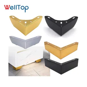 03.088 WELLTOP aksesoris Sofa perangkat keras furnitur perak kaki L jenis dukungan kaki Sofa kaki kabinet besi kaki untuk tempat tidur TV