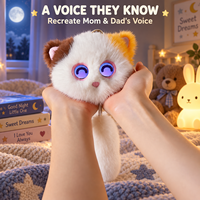 Robot Chat Intelligent Parlant et Chantant en Peluche avec Conversation Vocale IA, Yeux LED, Batterie 1000 mAh, Type-C, pour Enfants, Éducatif