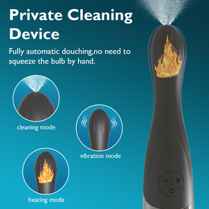 Bombilla eléctrica automática con 3 velocidades, limpiador de ducha <span class=keywords><strong>Anal</strong></span> con calefacción de silicona antireflujo para hombres y mujeres - Product Image 4