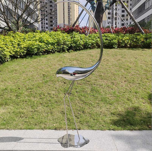 Escultura de Aves de Acero Inoxidable 3D de 170 cm, Altamente Pulida, para Jardín/Patio y Decoración Navideña - Product Image 2