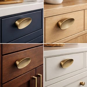 Tirador de Cajón Ovalado Moderno de Latón para Muebles de Cocina, Diseño Duradero - Product Image 6