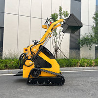 Mini Caricatore Frontale Compatto, Skid Steer Loader 4x4 a Trazione Integrale, Diesel Certificato EPA Tier 4 con Trivella, Alta Efficienza per l'Agricoltura