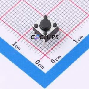 TC-1102-C-B-B Tactile Switch Through hole Component THT-4P,6x6mm Switch Single Pole Single Throw Round Button 2.6N Through Hole - Product Image 1