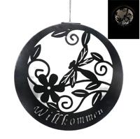 Lámpara Solar Colgante para Exteriores, Encendido/Apagado Automático, Farol de Jardín Metálico, Impermeable, LED Decorativa, para Patio, Terraza, Pared