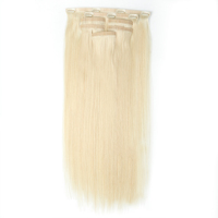 Extensions à clips sans couture en cheveux humains Remy 100% naturels, blondes, avec trame en PU, par Qingdao Honor Hair