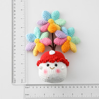 Pot Bunga Jamur Rajutan Tangan dengan Desain Jamur Cottagecore Kawaii yang Lucu untuk Hari Ibu dan Penghargaan Guru