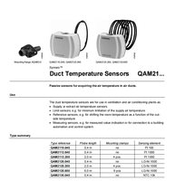 Capteur de température de conduit SIEMENS QAM2112.040 pour systèmes de traitement de l'air CVC, indice de protection IP54, garantie de 12 mois